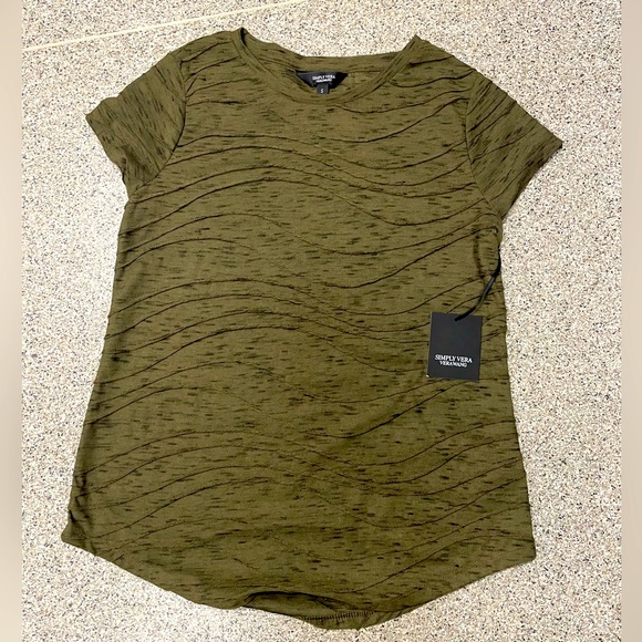 Simply Vera Wang Green (Olive ) Jacquard Design Top Size Small- NWT - Picture 1 of 5